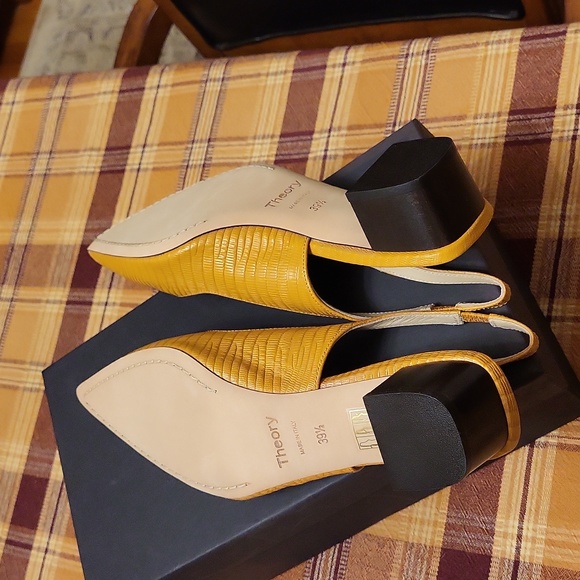 🆕️Theory Block heel Sling back shoes,lizard print,made in Italy - Picture 3 of 12